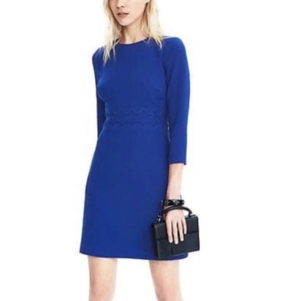Banana Republic blue scalloped dress